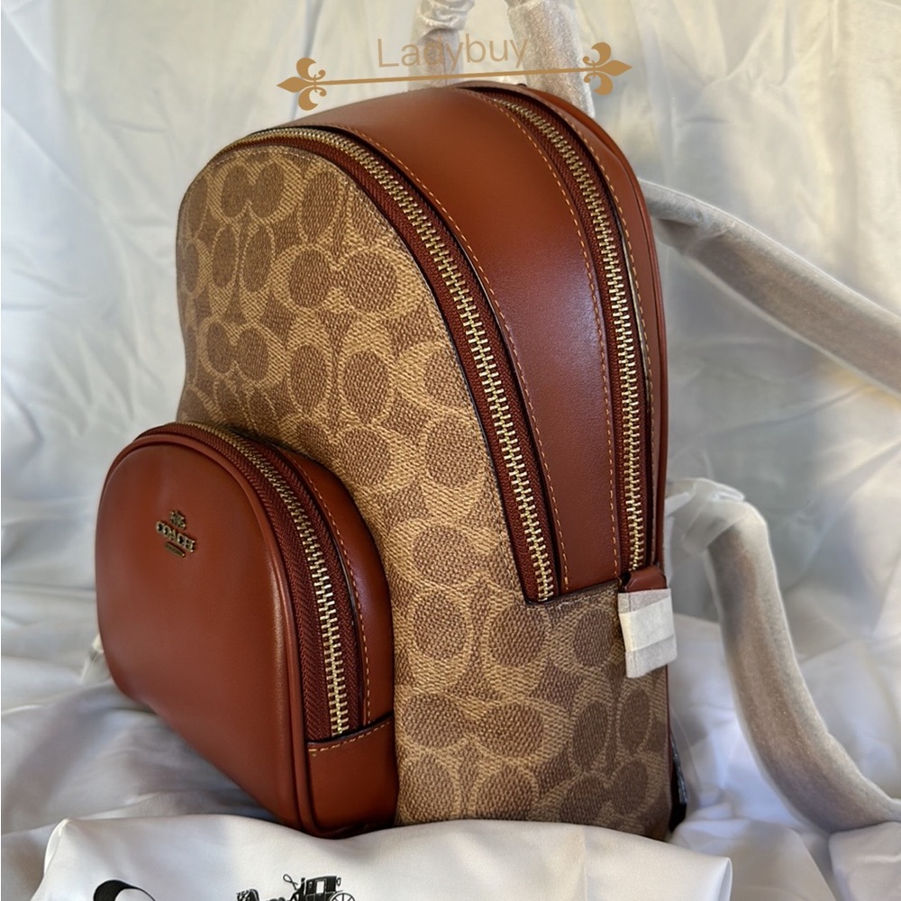 ❇️NWT Coach retail Carrie Backpack 23 In Signature Canvas - Picture 4 of 16